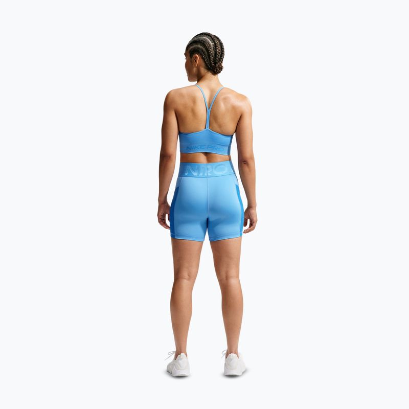 Moteriški šortai Nike Pro Sculpt High Waisted 5" Biker university blue/light photo blue/white 3