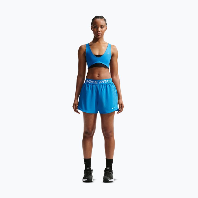 Moteriški treniruočių šortai Nike Pro 2in1 light photo blue/white 2