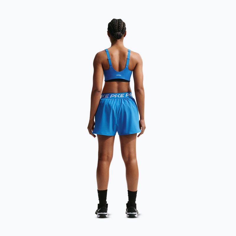 Moteriški treniruočių šortai Nike Pro 2in1 light photo blue/white 3