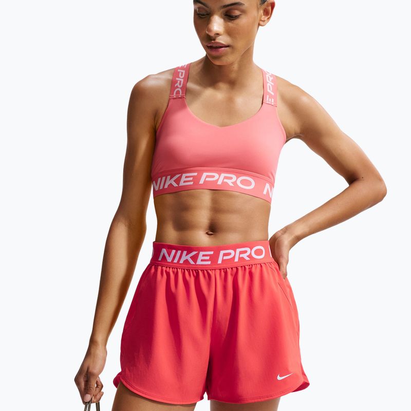 Moteriški treniruočių šortai Nike Pro 2in1 light crimson/white 5