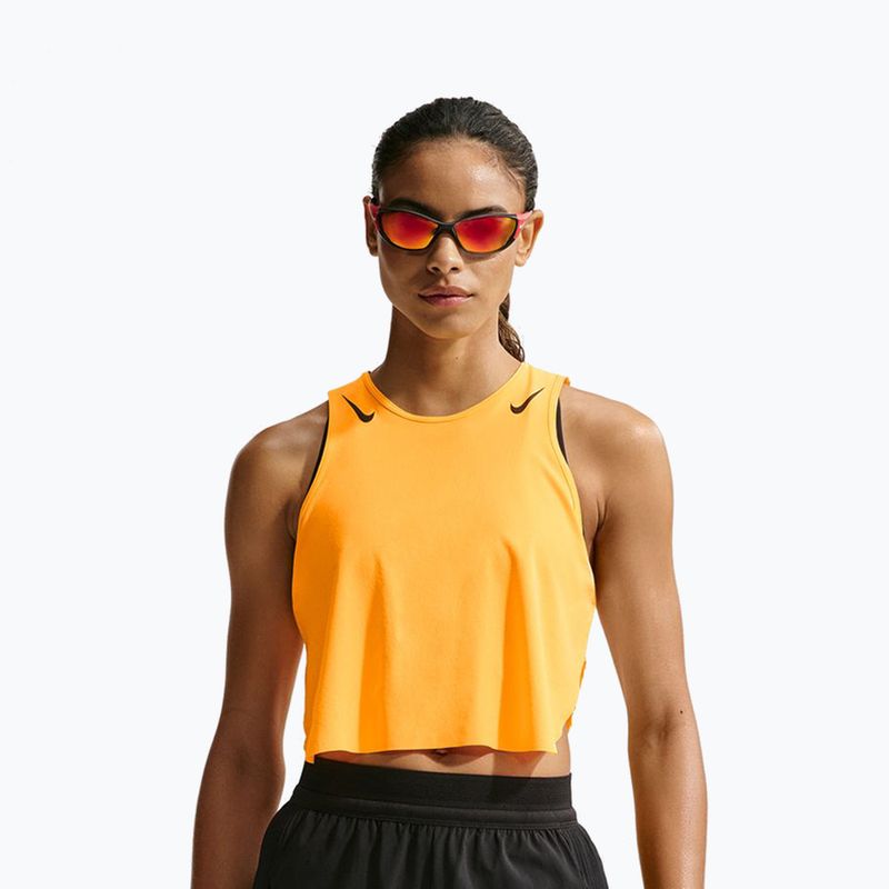 Moteriški bėgimo marškinėliai Nike AeroSwift Dri-Fit ADV Cropped Tank Top laser orange/black