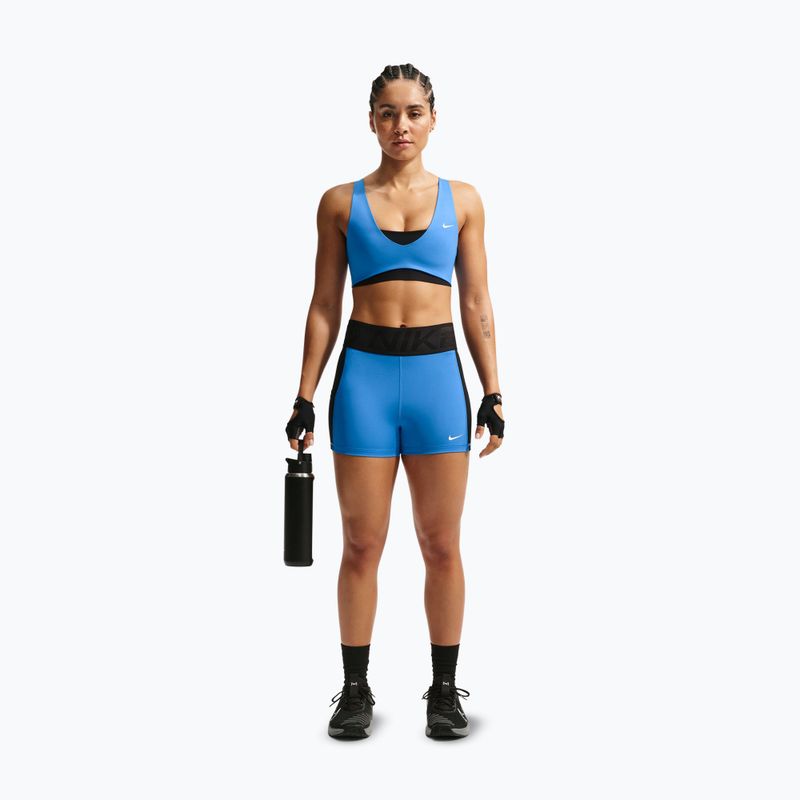 Moteriški treniruočių šortai Nike Pro Sculpt Dri-Fit High-Waisted Biker 5" light photo blue/black/white 2