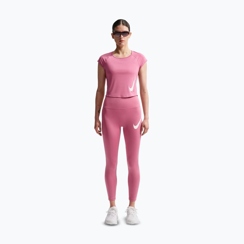 Moteriški bėgimo marškinėliai Nike Swoosh Run Dri-Fit peony/photon dust/white 2