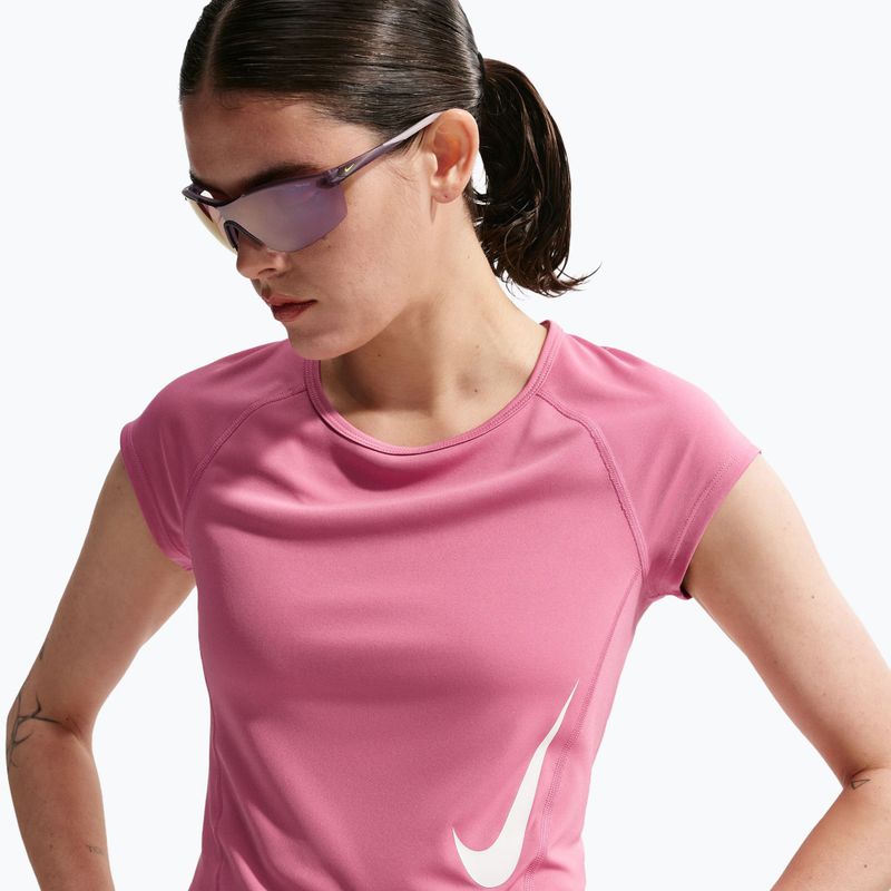Moteriški bėgimo marškinėliai Nike Swoosh Run Dri-Fit peony/photon dust/white 4