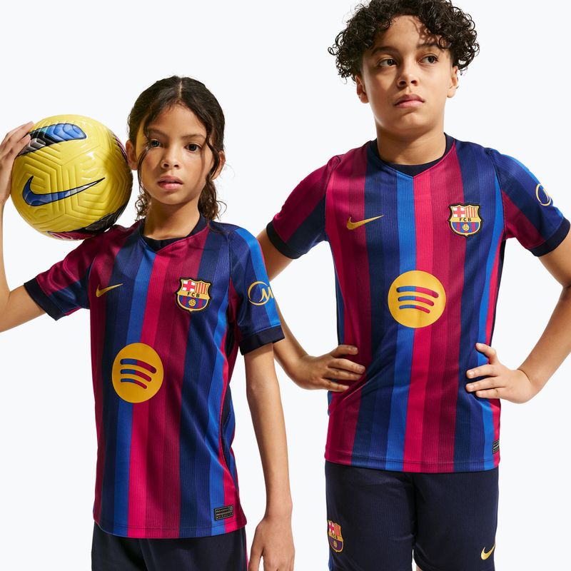 Vaikiški futbolo marškinėliai Nike FC Barcelona Dri-Fit Stadium Home deep garnet/blue void/mineral yellow 4