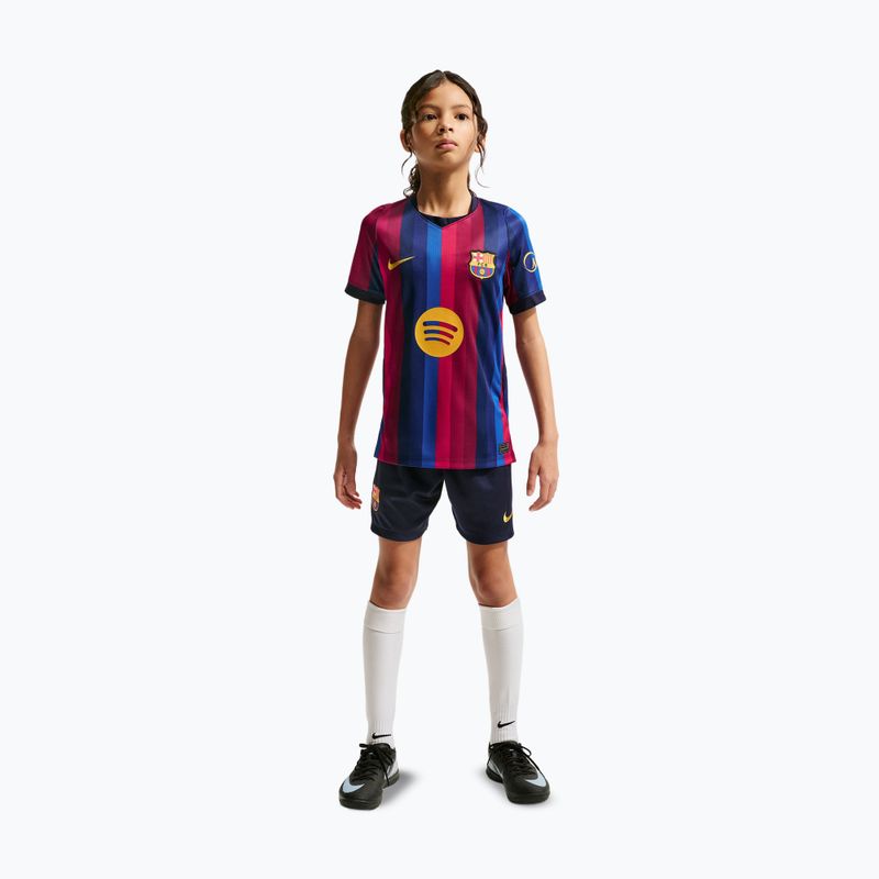 Vaikiški futbolo marškinėliai Nike FC Barcelona Dri-Fit Stadium Home deep garnet/blue void/mineral yellow 5