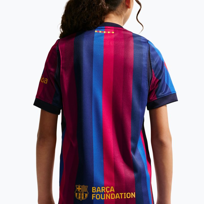 Vaikiški futbolo marškinėliai Nike FC Barcelona Dri-Fit Stadium Home deep garnet/blue void/mineral yellow 7