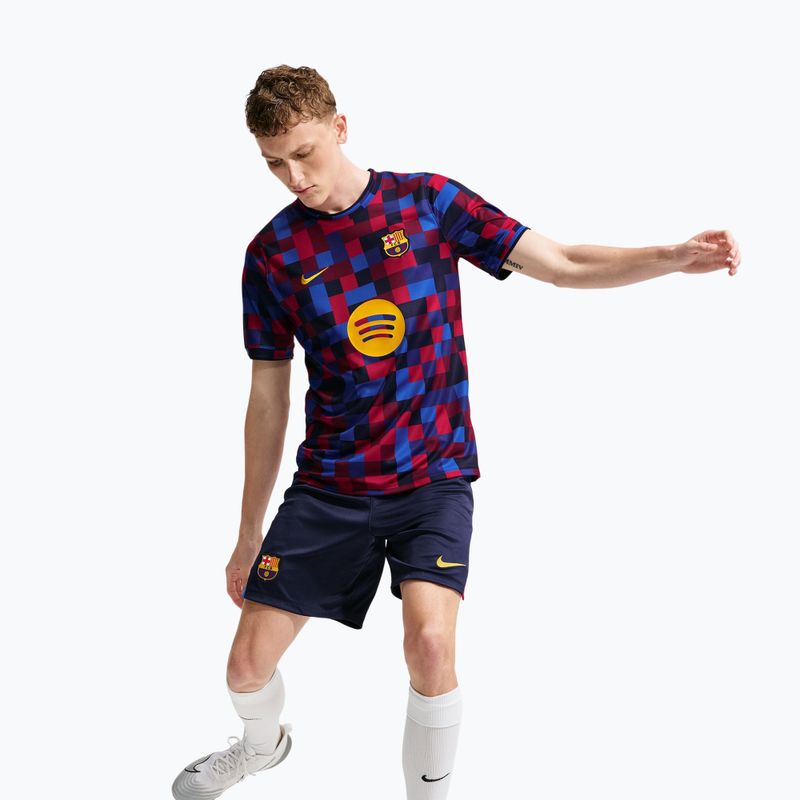 Vyriški futbolo marškinėliai Nike FC Barcelona Dri-Fit Pre-Match noble red/mineral yellow 2