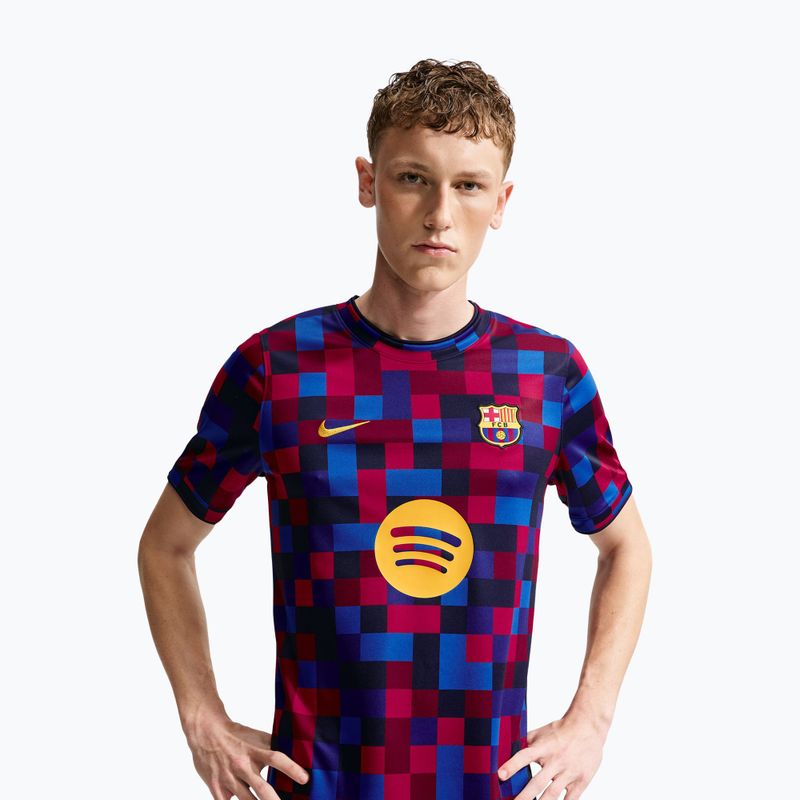 Vyriški futbolo marškinėliai Nike FC Barcelona Dri-Fit Pre-Match noble red/mineral yellow 4
