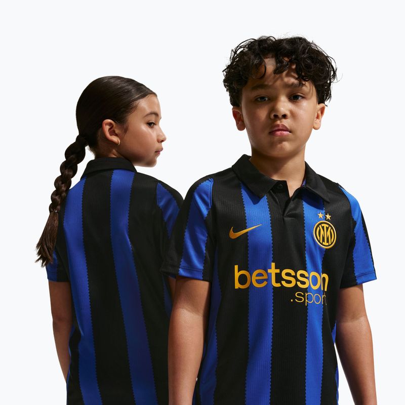 Vaikiški futbolo marškinėliai Nike Inter Milan Dri-Fit Stadium Home lyon blue/black/university gold 4