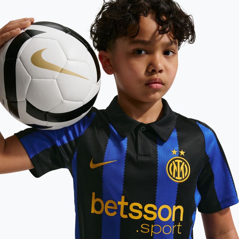 Vaikiški futbolo marškinėliai Nike Inter Milan Dri-Fit Stadium Home lyon blue/black/university gold 9