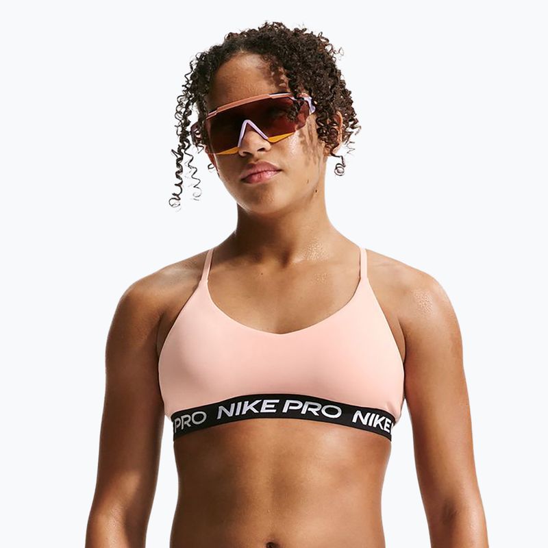 Mergaitiškos liemenėlės Nike Pro Indy arktinė oranžinė/juoda/balta