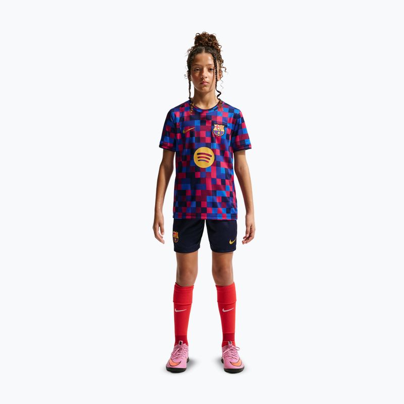 Vaikiški futbolo marškinėliai Nike FC Barcelona Dri-Fit Pre-Match noble red/mineral yellow 2