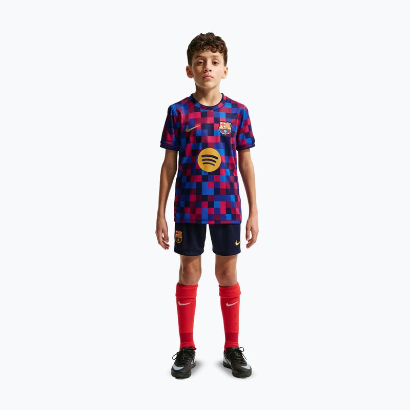 Vaikiški futbolo marškinėliai Nike FC Barcelona Dri-Fit Pre-Match noble red/mineral yellow 3