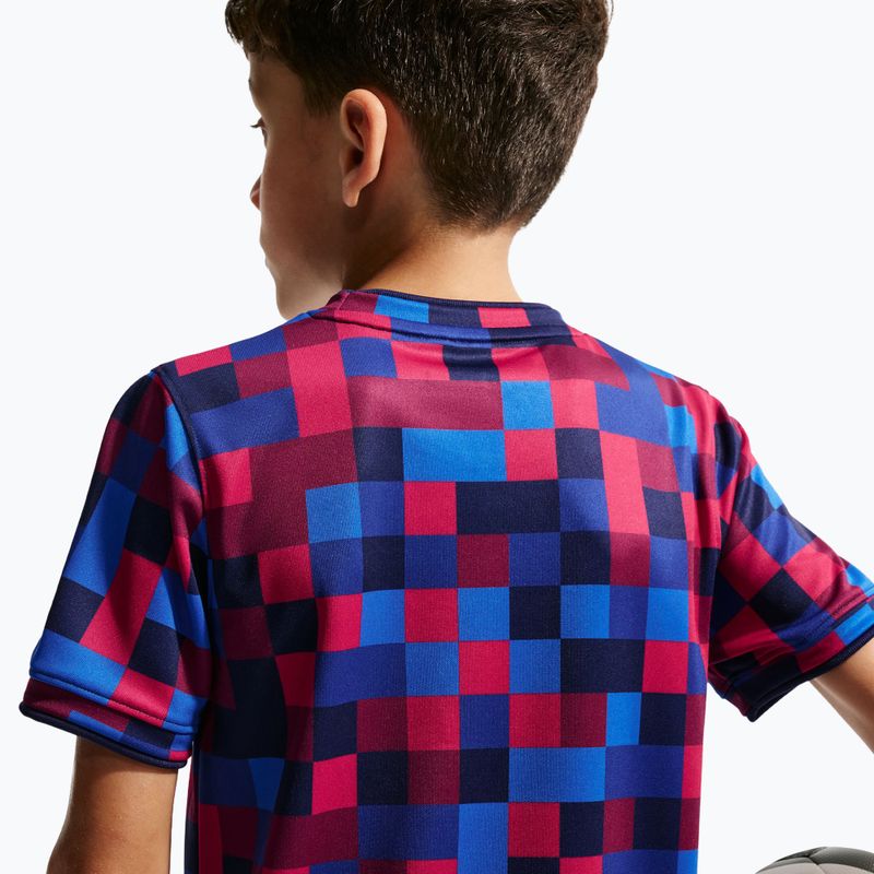 Vaikiški futbolo marškinėliai Nike FC Barcelona Dri-Fit Pre-Match noble red/mineral yellow 7