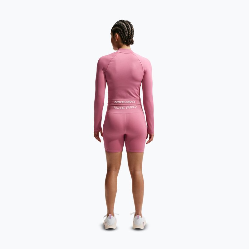 Moteriški treniruočių šortai Nike Pro Seamless High Waisted Biker 5" peony/white 3