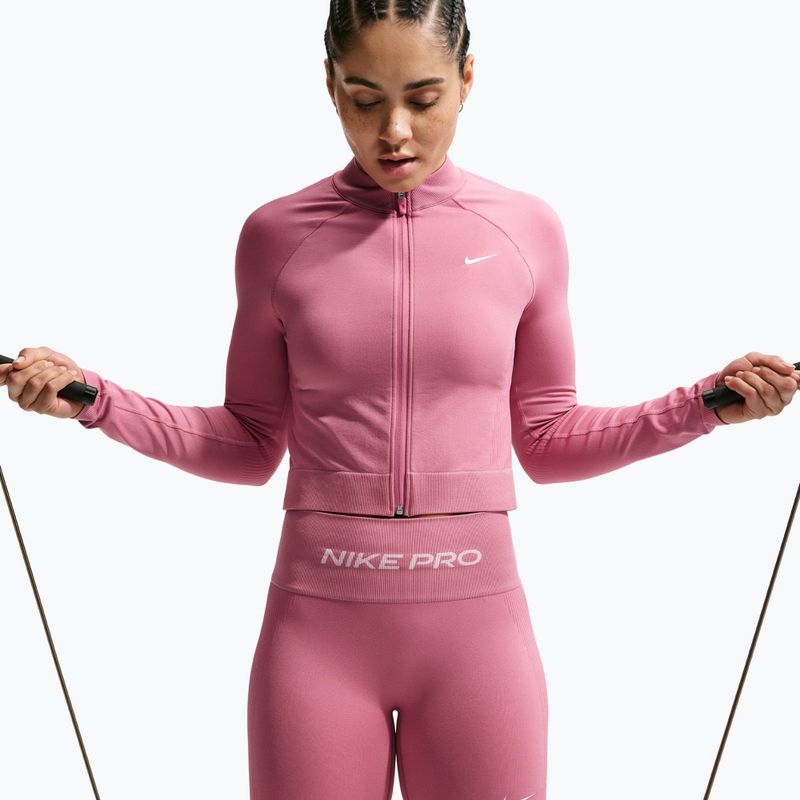 Moteriški treniruočių šortai Nike Pro Seamless High Waisted Biker 5" peony/white 4
