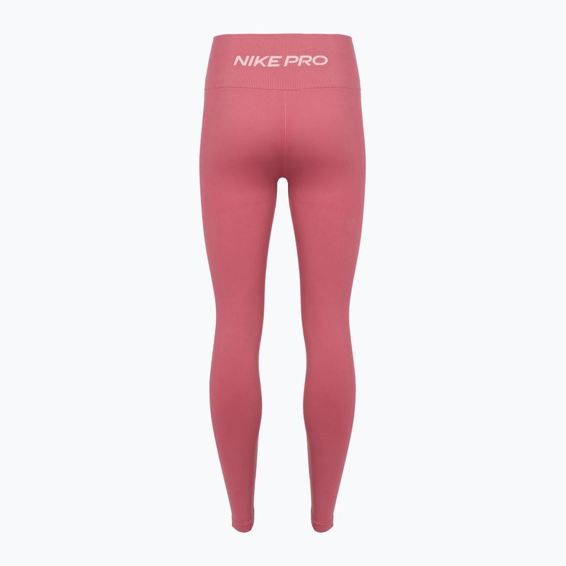 Moteriškos treniruočių tamprės Nike Pro Seamless High Waisted 7/8 peony/white 2