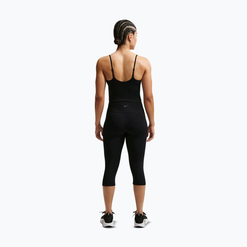 Moteriški treniruočių marškinėliai Nike One Medium Support juoda/balta 3