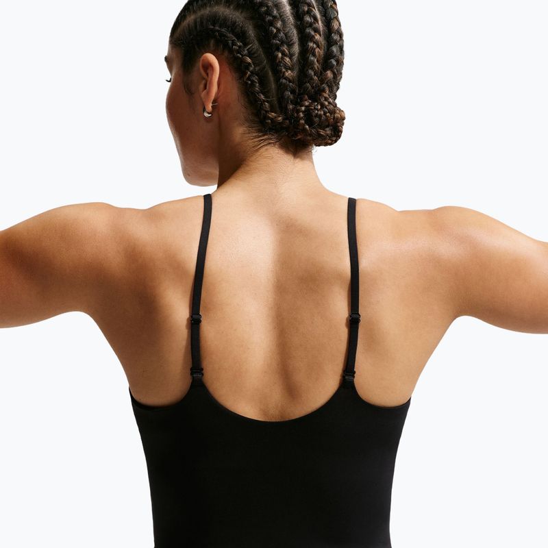 Moteriški treniruočių marškinėliai Nike One Medium Support juoda/balta 5