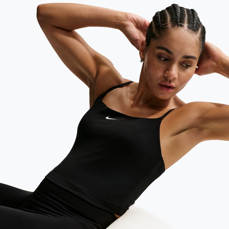Moteriški treniruočių marškinėliai Nike One Medium Support juoda/balta 6
