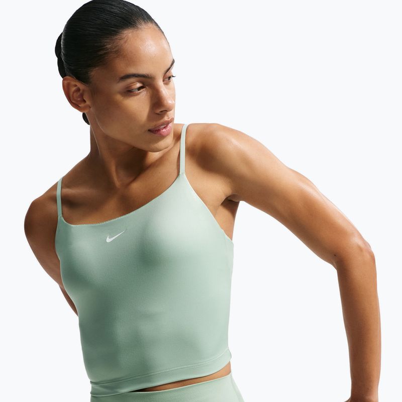 Moteriški treniruočių marškinėliai Nike One Medium Support steam/white 4