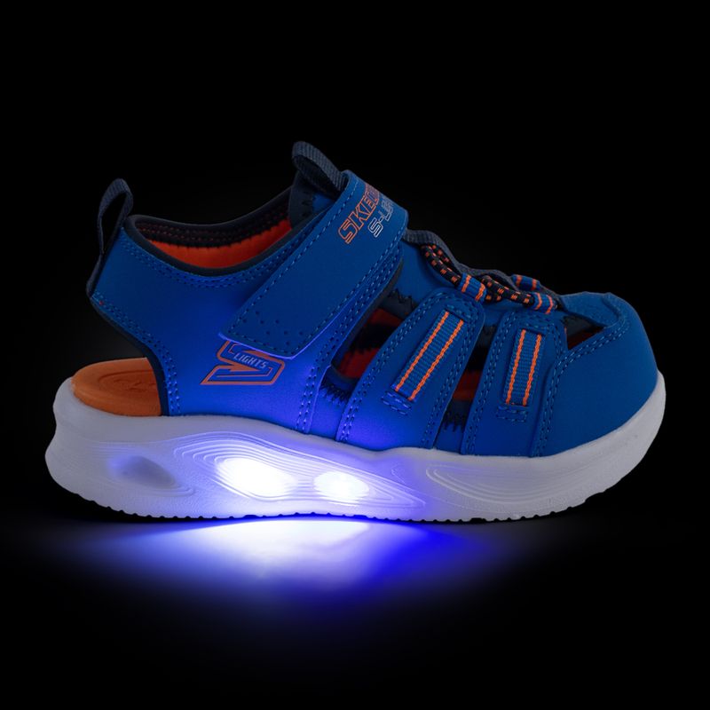 Vaikiškos basutės SKECHERS S-Lights Sola Glow blue/lime 9