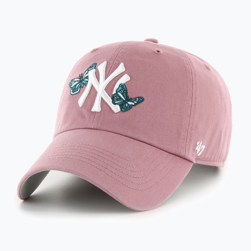 Kepuraitė su snapeliu 47 Brand MLB New York Yankees Icon Alt CLEAN UP mauve