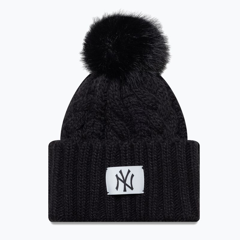 Moteriška žieminė kepurė New Era Cable Wide New York Yankees juoda