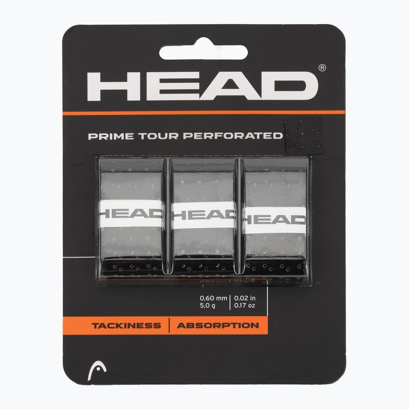 Teniso raketės apvijos HEAD Prime Tour Perforated 3 pcs. black