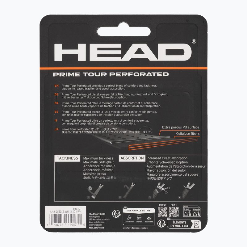 Teniso raketės apvijos HEAD Prime Tour Perforated 3 pcs. white 2