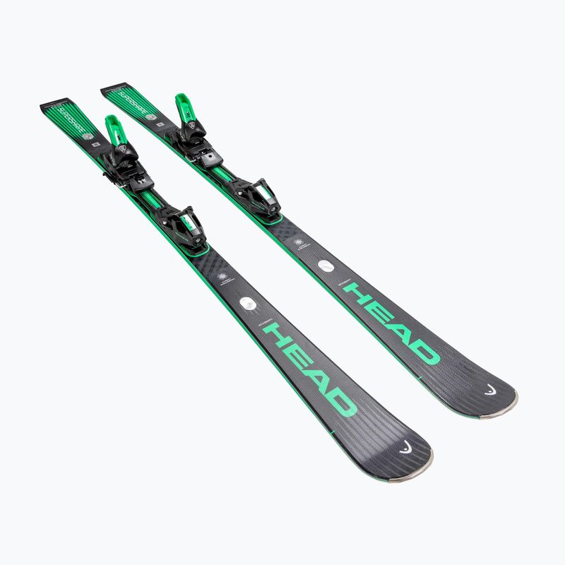 Kalnų slidės + apkaustai HEAD Supershape e-Magnum SW BB-PR + Protector Evo PR 13 GW black/green 2