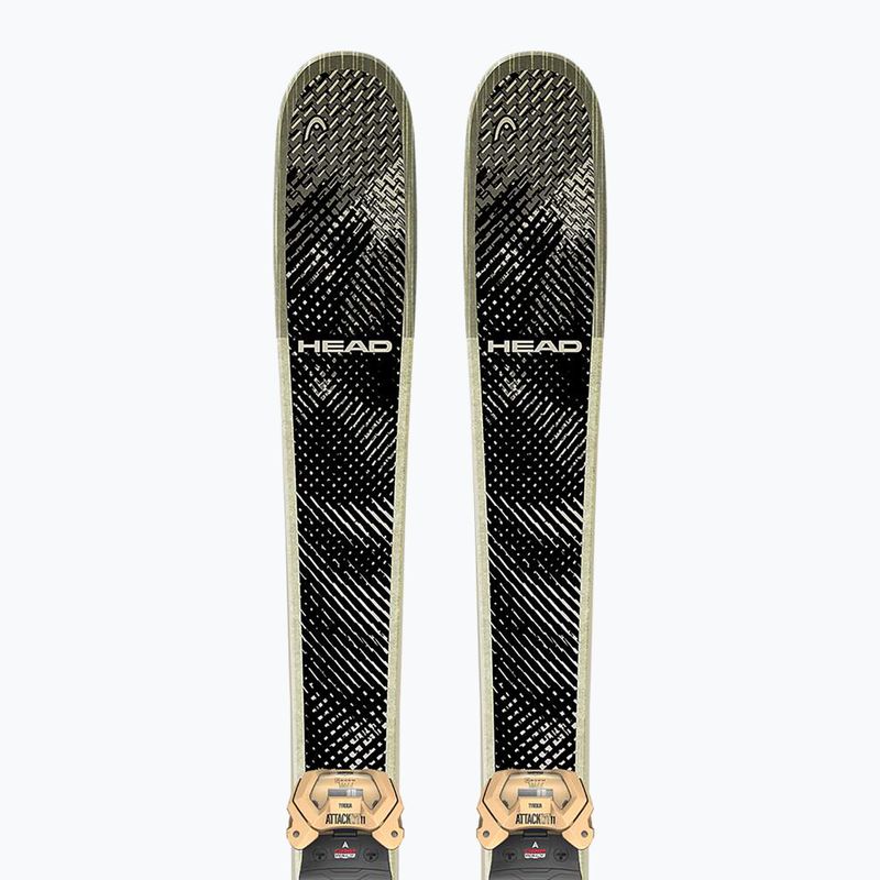 Vaikiškos kalnų slidės + apkaustai HEAD Kore Team SW + Attack LYT 11 GW black/beige 5