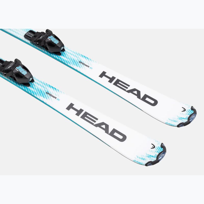 Vaikiškos kalnų slidės + apkaustai HEAD Supershape JRS + Jrs 7.5 GW CA white/blue 3