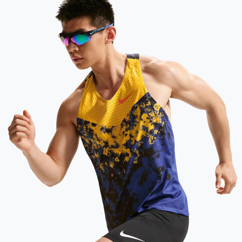 Vyriški bėgimo marškinėliai Nike AeroSwift Dri-Fit ADV Singlet citron pulse/lapis/bright crimson 4