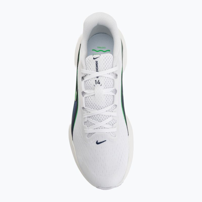 Vyriški bėgimo batai Nike Downshifter 14 white/midnight navy/green spark 5