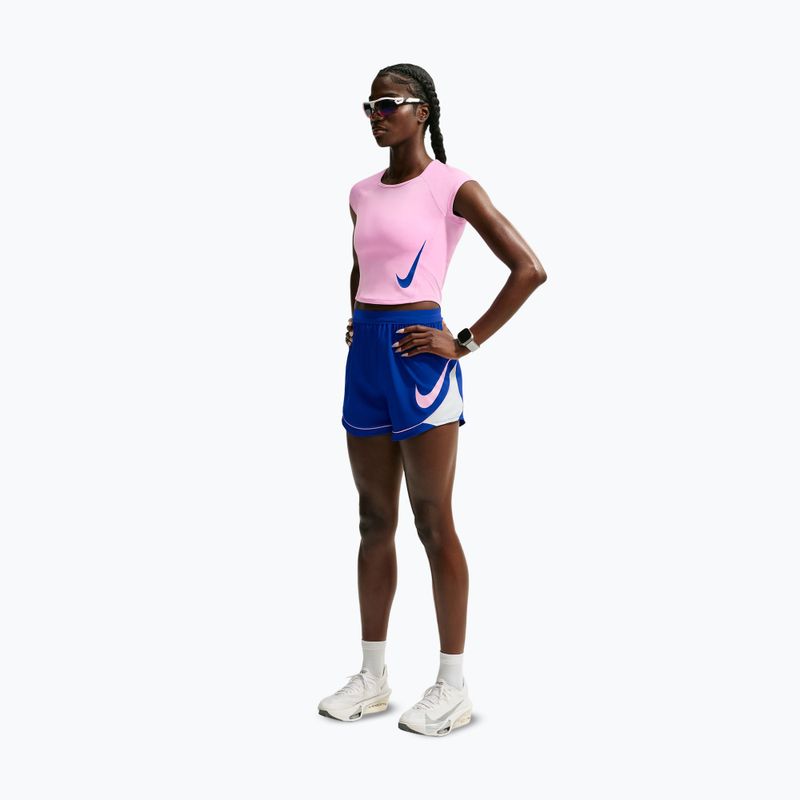 Moteriški bėgimo marškinėliai Nike Tempo Swoosh Run Dri-Fit pink rise/pink rise/old royal 2