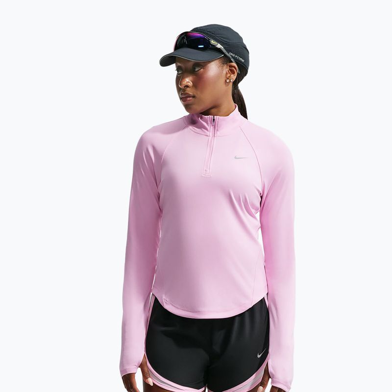Moteriškas bėgimo džemperis Nike Tempo Dri-Fit 1/4 Zip pink rise