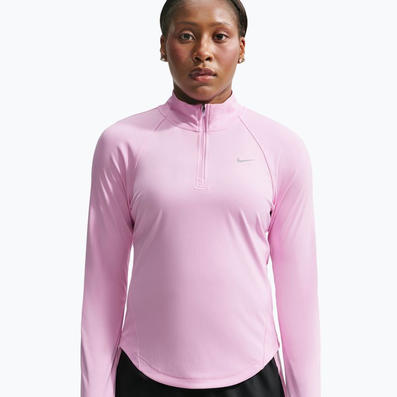 Moteriškas bėgimo džemperis Nike Tempo Dri-Fit 1/4 Zip pink rise 4