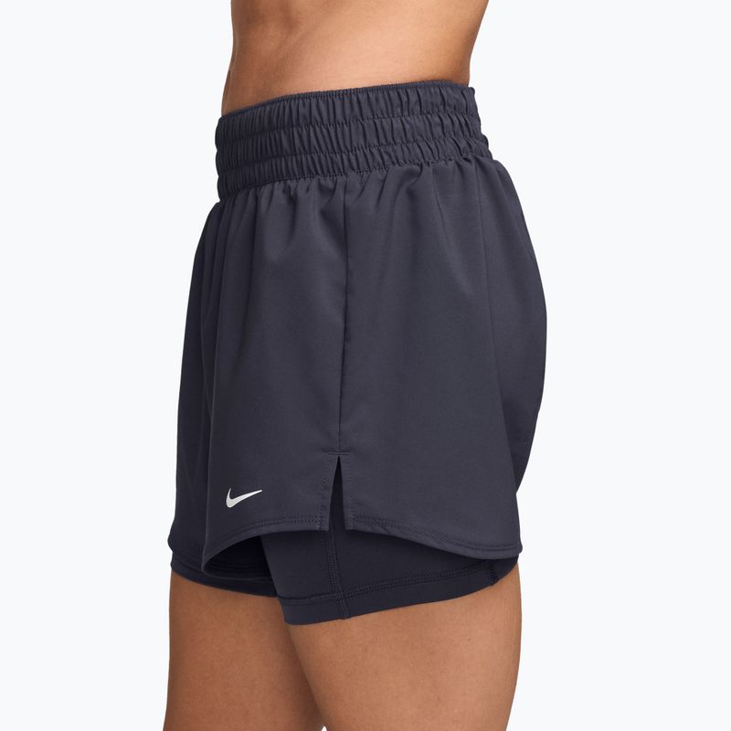 Moteriški šortai Nike One Dri-Fit High-Waisted 3" 2In1 gridiron/white 3