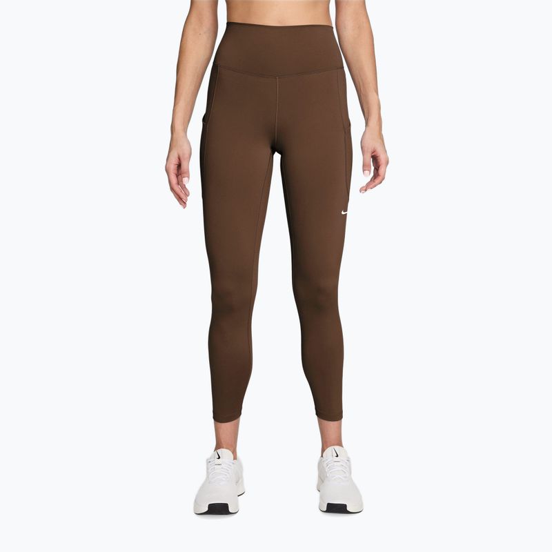 Moteriškos treniruočių tamprės Nike One High-Waisted 7/8 cacao wow/white