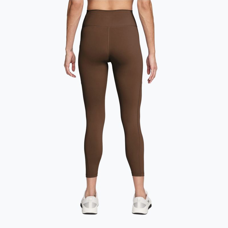 Moteriškos treniruočių tamprės Nike One High-Waisted 7/8 cacao wow/white 2