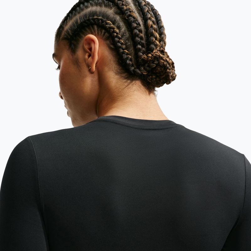 Moteriški treniruočių marškinėliai ilgomis rankovėmis Nike One Fitted black/white 5