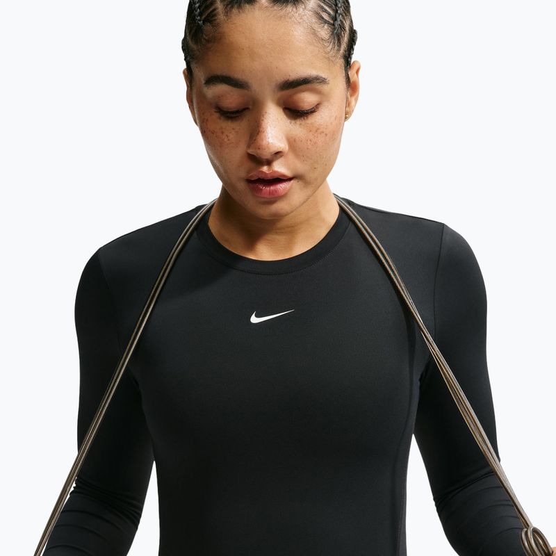 Moteriški treniruočių marškinėliai ilgomis rankovėmis Nike One Fitted black/white 6