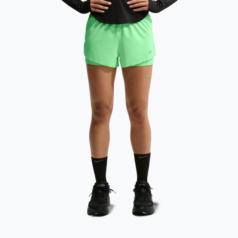 Moteriški bėgimo šortai Nike Swift Mid-Rise 2in1 illusion green