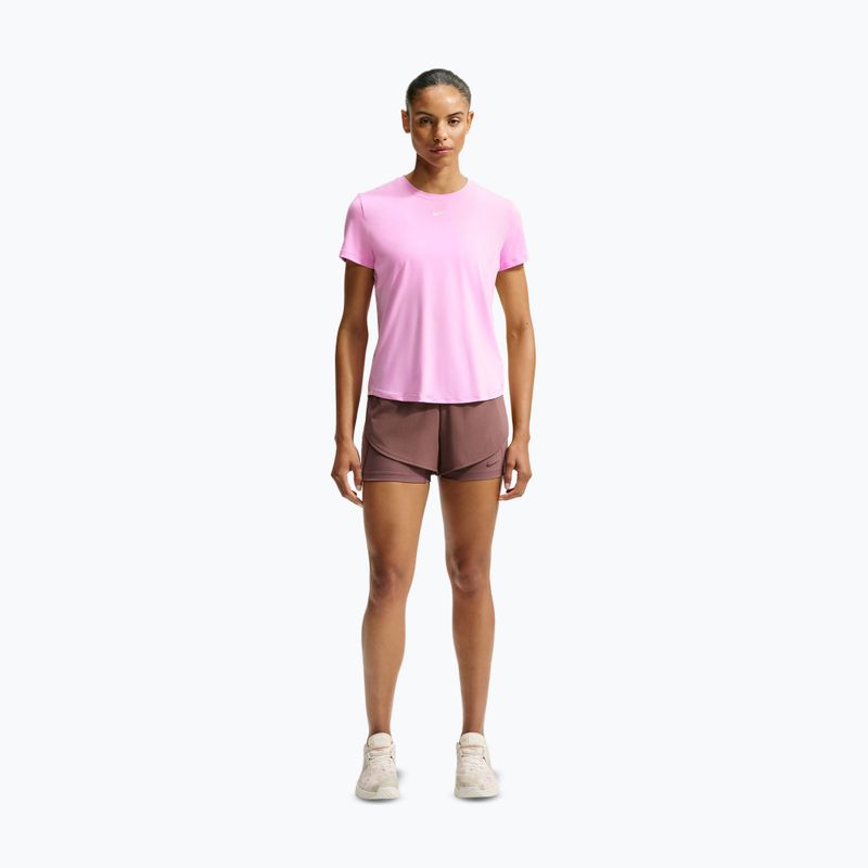 Moteriški treniruočių marškinėliai Nike One Classic pink rise/white 2