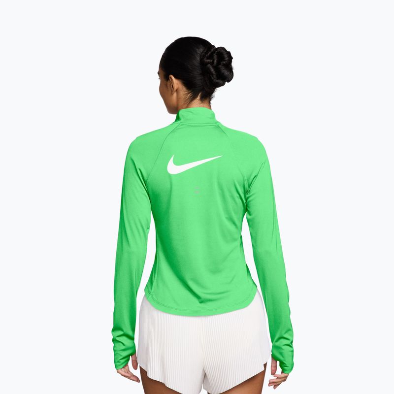 Moteriški bėgimo marškinėliai su ilgomis rankovėmis  Nike Tempo Swoosh Run Dri-Fit 1/4-Zip illusion green/white 2