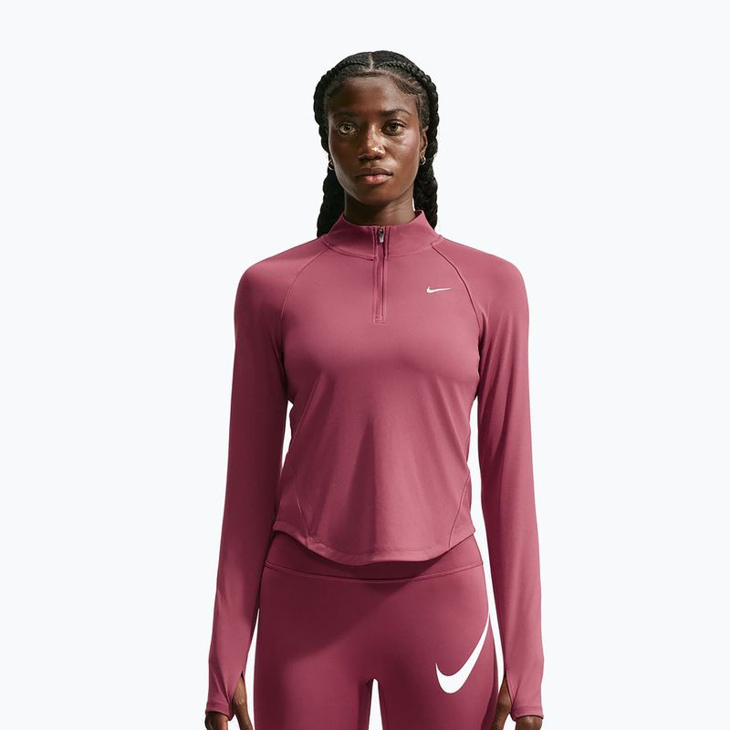 Moteriškas bėgimo džemperis Nike Tempo Dri-Fit 1/4 Zip pink smoke