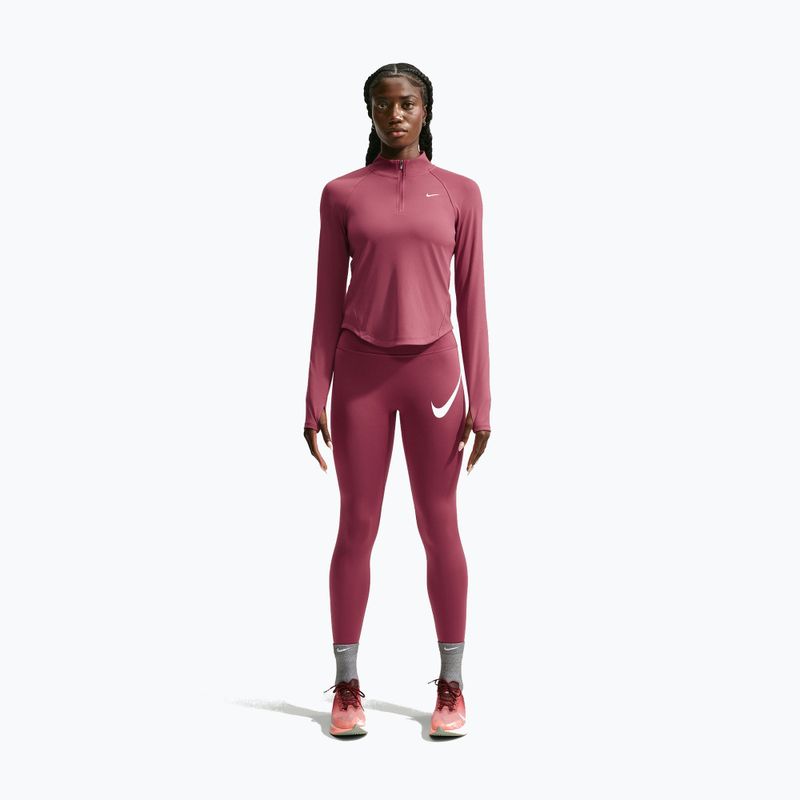 Moteriškas bėgimo džemperis Nike Tempo Dri-Fit 1/4 Zip pink smoke 2
