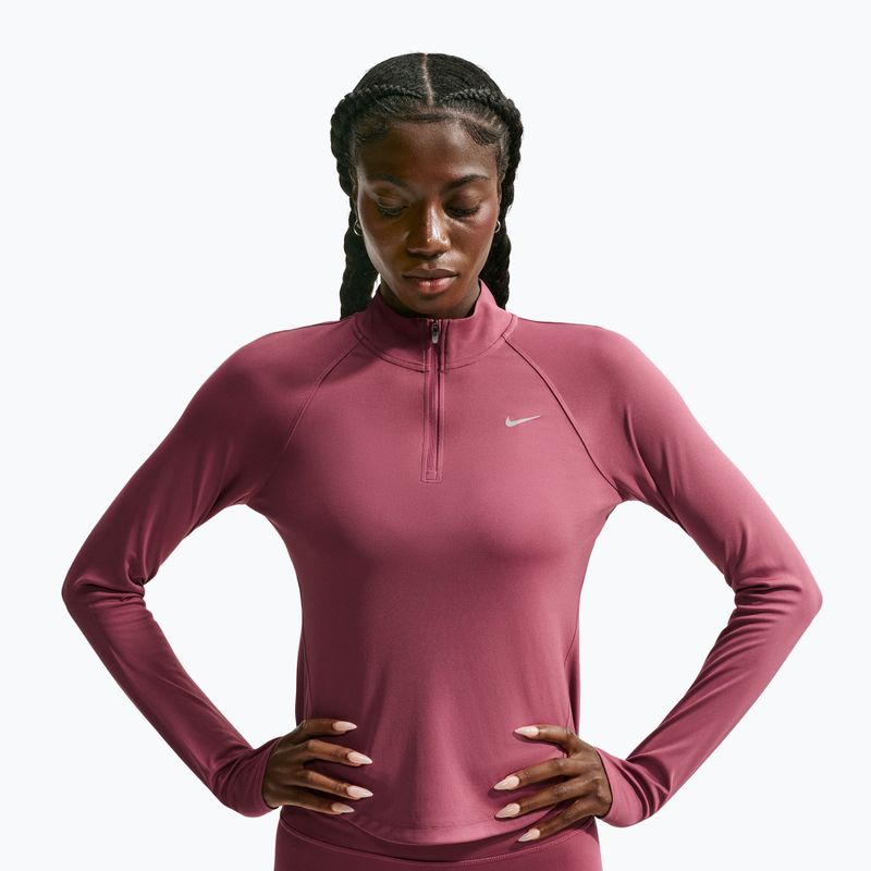Moteriškas bėgimo džemperis Nike Tempo Dri-Fit 1/4 Zip pink smoke 4